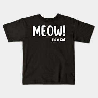 Meow Im A Cat Lazy Halloween Costume Kids T-Shirt